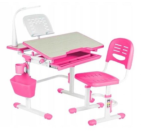 Biurkosa Zestaw regulowane biurko + krzesełko Pink 11976328